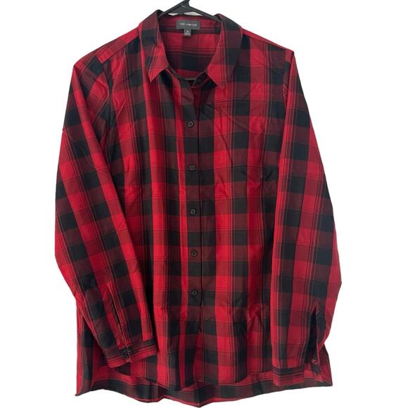 The limited button down Chritmas blouse SzM slit sides w/buttons like new - Picture 1 of 5